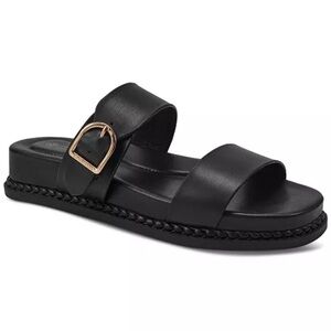 Women's Black Slide Sandals-Size 8